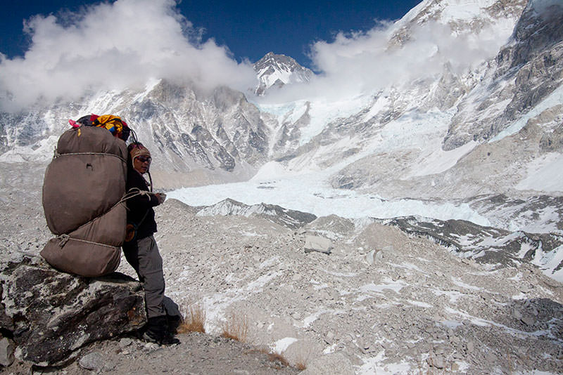 A porter near the Everest Base camp, Nepal  AP Photo