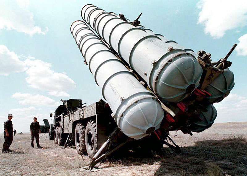 A picture taken in 1996 shows Russian S300 air-defense missiles being prepared to be launched at a military training ground in Russia  AFP Photo