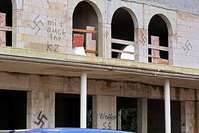 A half-built mosque in the town of Dormagen was another victim of vandalism targeting the muslim minority in Germany on Dec 22, 2014 (DPA Photo)