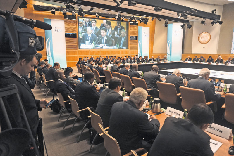 Deputy PM Babacan deliveres a speech at the annual spring meetings of the IMF and World Bank Group in Washington.