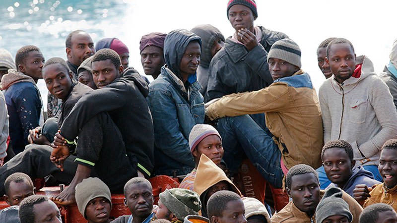 Migrants at the Sicilian harbour of Pozzallo, February 15, 2015 (Reuters Photo)
