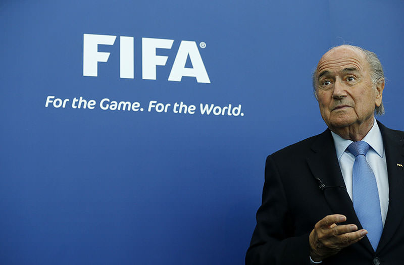 FIFA President Sepp Blatter addresses the media after meeting the presidents of the soccer federations of Israel and Palestine at the FIFA headquarters in Zurich September 3, 2013 (Reuters Photo)