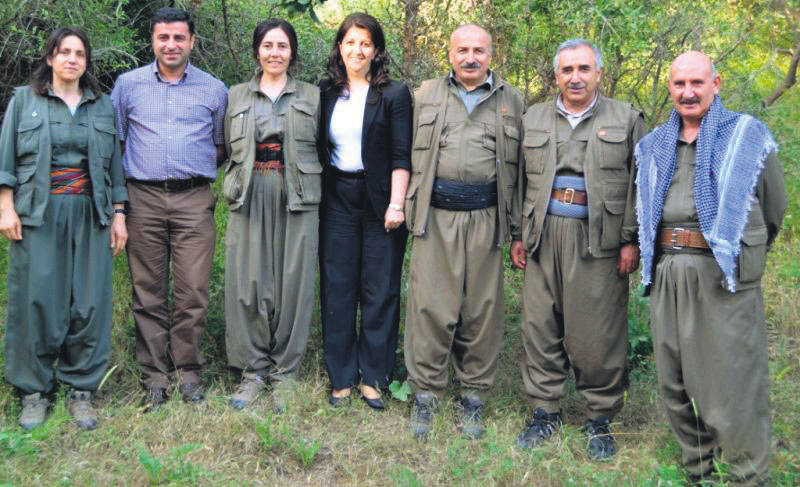Senior PKK members and pro-Kurdish HDP co-chairpersons in Qandil Mount.