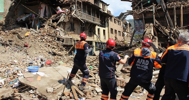 AFAD's rescue team works in Nepal on April 27, 2015 (AA Photo)