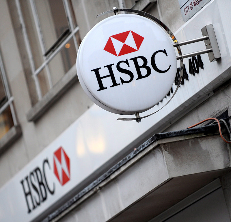 HSBC's logo at a bank branch in London, England (EPA Photo)