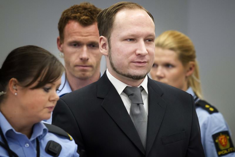 Anders Behring Breivik is seen in the courthouse during his trial for the murder of 77 people, in Oslo May 3, 2012 (Reuters Photo)