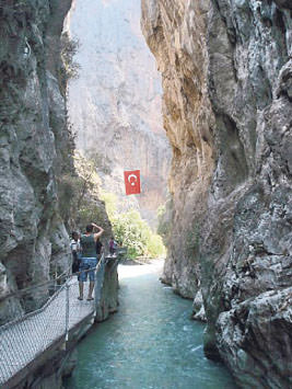 Saklıkent Canyon is among the biggest canyons in Europe, and is an important element that contributes to tourism, especially in Fethiye. The popular tourism destination offers hiking, rafting and mud baths.
