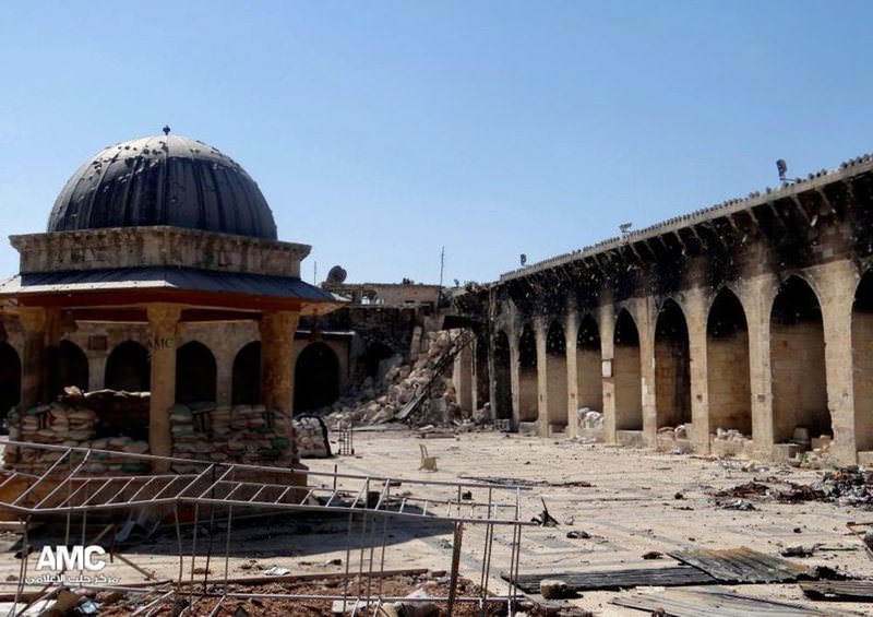 The Umayyad Mosque, a UNESCO World Heritage site, has been  seriously damaged during the civil war between President Bashar Assad's regime and anti-government forces. 