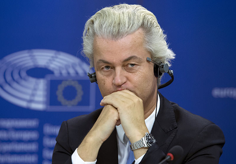 Dutch far-right Party for Freedom (PVV) leader Geert Wilders attends a joint news conference at the European Parliament in Brussels, Belgium, June 16, 2015 (Reuters Photo)