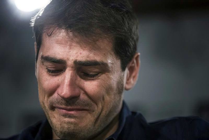 Casillas is moved as he address a farewell press conference.