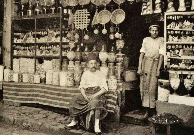 A sweet shop in Istanbul, 1909
