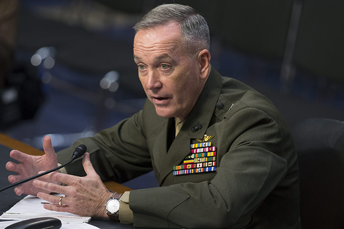US Marine Corps General Joseph Dunford Jr. appears before the Senate Armed Services Committee hearing on his nomination to be Chairman of the Joint Chiefs of Staff (EPA Photo)
