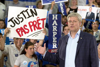 Canadian Prime Minister Stephen Harper speaks to supporters during a rally in Montreal, Quebec, Canada August 2, 2015 (Reuters Photo)