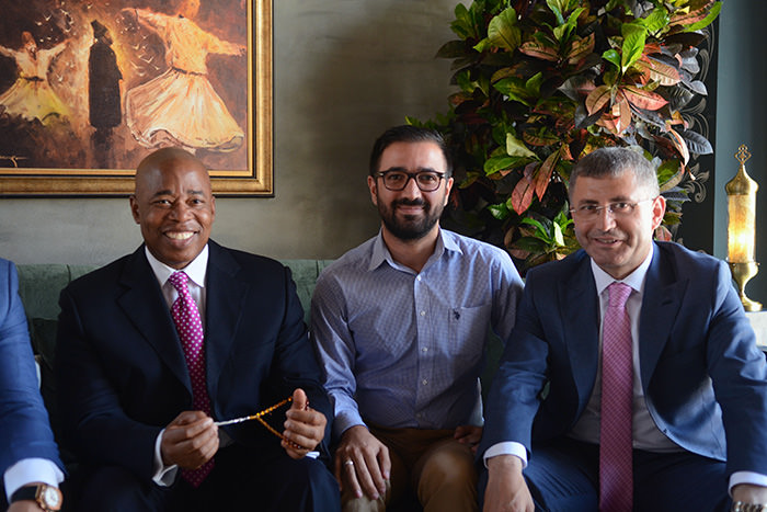 President of Brooklyn Borough Eric Adams (Left), Daily Sabah's journalist Mehmet Çelik (middle), Üsküdar Mayor Hilmi Türkmen (right)