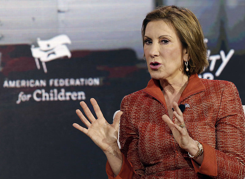 Republican presidential candidate Carly Fiorina, former Hewlett-Packard chief executive, speaks during an education summit, Wednesday, Aug. 19, 2015, in Londonderry, N.H. (AP Photo)