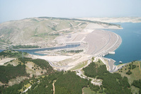 Atatu00fcrk Dam located on the border of Adu0131yaman Province and u015eanlu0131urfa Province in Southeastern Turkey