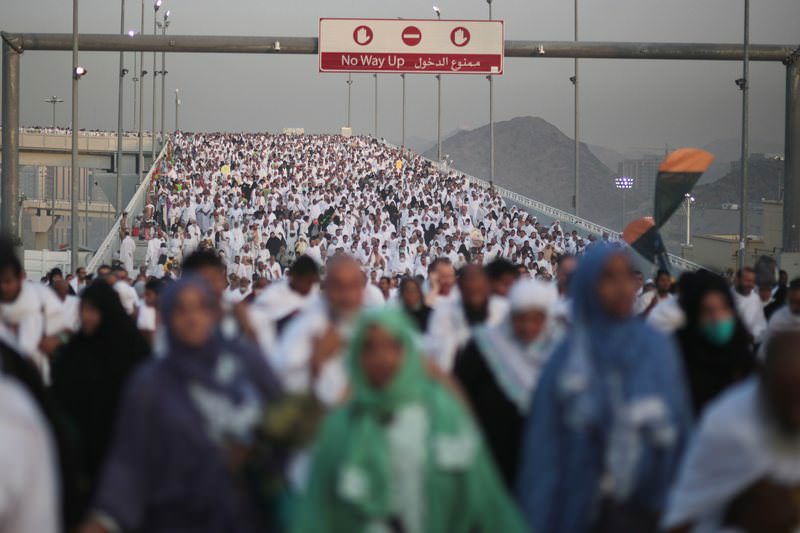Hundreds of thousands of Muslim pilgrims at the annual hajj, on the first day of Eid al-Adha, in Mina near the holy city of Mecca, Saudi Arabia, Thursday, Sept. 24, 2015. (AP Photo