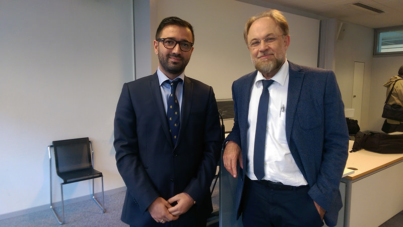 Ahmet Saatçi (R) spoke wtih Daily Sabah's Mehmet Çelik in Geneva