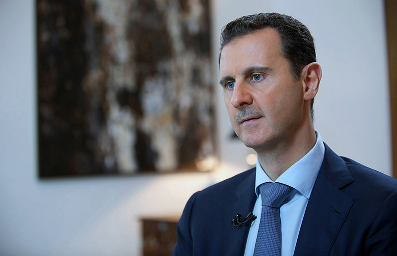 Syrian President Bashar Assad, speaking during an interview with the Iran's Khabar TV, in Damascus, Syria, Sunday, Oct. 4, 2015 (AP photo). 