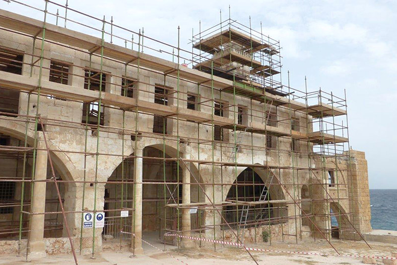 This photo provided by the UNDP-PFF in Cyprus on Friday, Oct. 23, 2015, shows the Apostolos Andreas monastery in Karpasia at the Turkish Cypriot breakaway northern part of the island as it undergoes restoration works (AP Photo)
