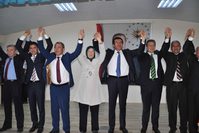 During his visit to the u00c7ardak district of Denizli province, interim economy minister Nihat Zeybekci (L5) spoke very optimistically about Turkey's Economy.