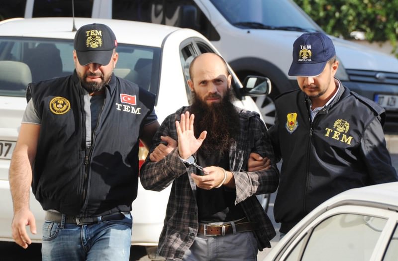 A police unit taking an ISIS suspect into custody in the Mediterranean province of Antalya on Friday.