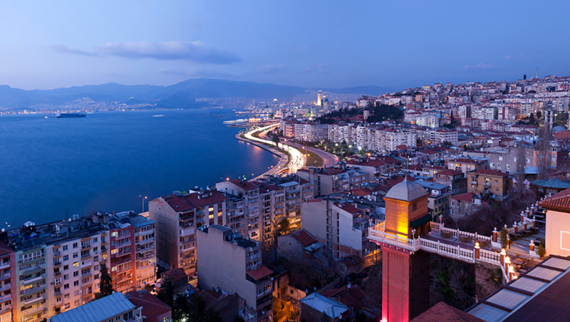 A view of Izmir from the historic Asansör (Elevator) (Stock Photo)