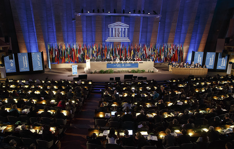 A general view of the 38th UNESCO's general conference at the headquarters in Paris, France, Tuesday, Nov. 3, 2015 (AP Photo)
