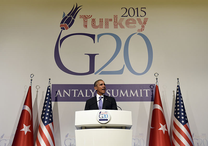 US President Barack Obama speaks during a news conference following the G-20 Summit in Antalya, Turkey, Monday, Nov. 16, 2015. (AP Photo)