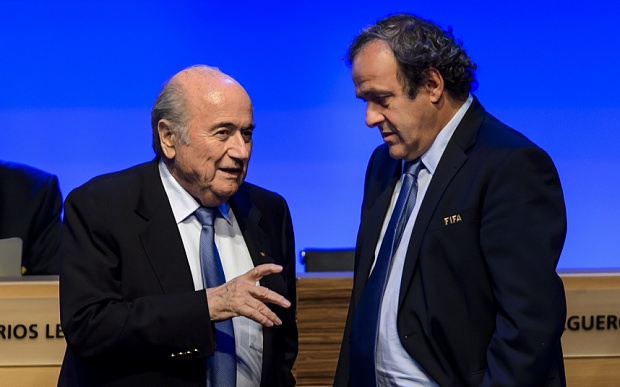 Photo shows Sepp Blatter (left) and Michel Platini.  (AFP Photo)