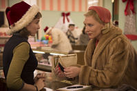 This photo provided by The Weinstein Company shows, Rooney Mara, left, as Therese Belivet, and Cate Blanchett, as Carol Aird, in a scene from the film, ,Carol., (AP Photo)