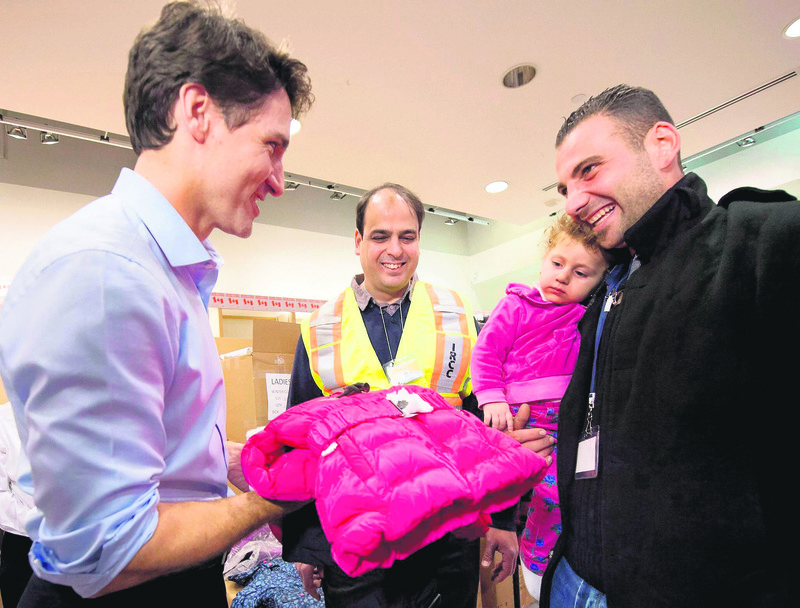 Canadian Prime Minister Justin Trudeau was looking so happy while greeting a Syrian refugee.