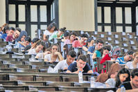Students at a LYS exam at a school. The exam is the only way for millions to be admitted to colleges. Gu00fclenist-run schools boasted in the past for the success of their students on those exams.