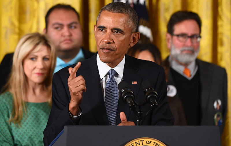 US President Barack Obama delivers a statement on executive actions to reduce gun violence on January 5, 2016 at the White House in Washington, DC. (AFP Photo)