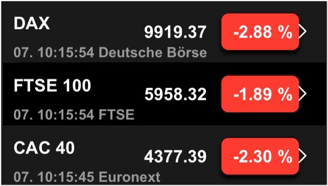 European markets sharply down after big losses in China and across Asia