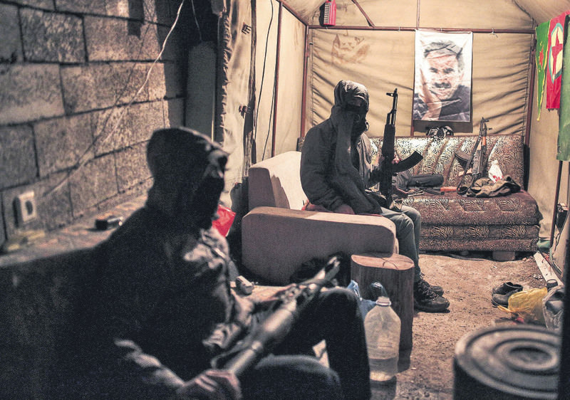 Terrorists from the PKK's urban wing at a bunker in the southeastern province of u015eu0131rnak. (AP Photo)