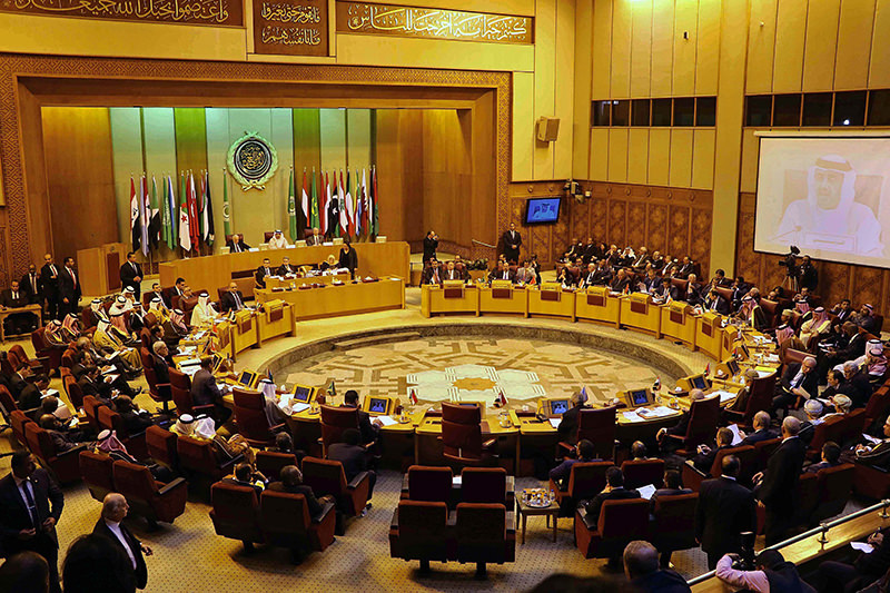 Arab foreign ministers attend an emergency Arab League session in Cairo, Egypt, Sunday, Jan. 10, 2016. (AP Photo)