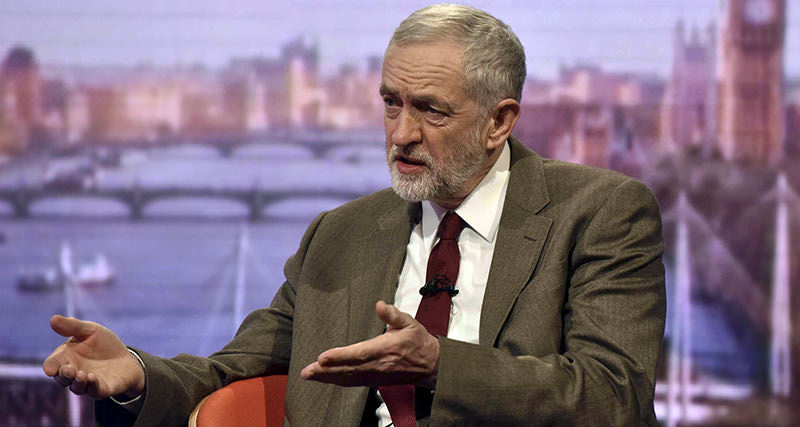 Britain's opposition Labour Party leader Jeremy Corbyn speaks on the BBC's Andrew Marr Show in London, January 17, 2016. (Reuters Photo)