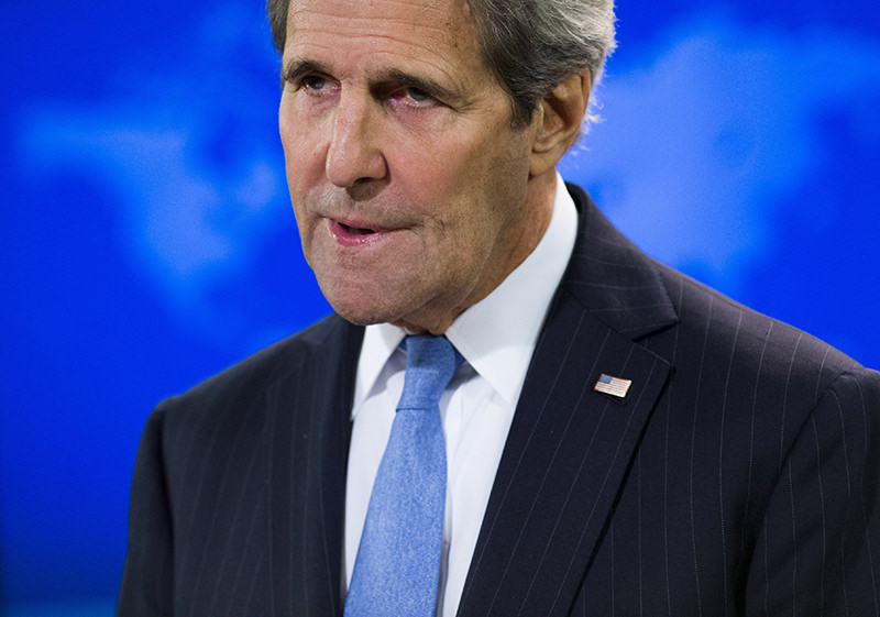 US Secretary of State John Kerry speaks during a press briefing at the State Department in Washington, DC. (AFP Photo)