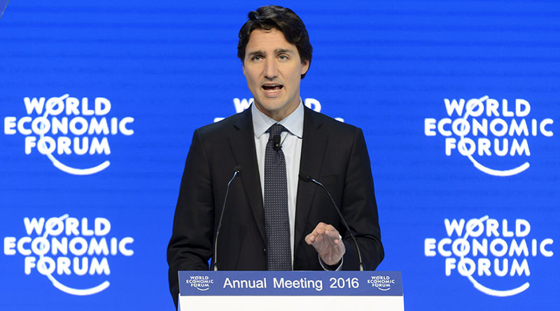 Canadian Prime Minister Justin Trudeau during a panel session on the first day of the 46th Annual Meeting of the World Economic Forum (WEF) in Davos (EPA Photo)