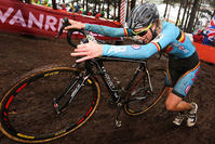 A handout picture provided by Photopress.be shows Belgian rider Femke Van Den Driessche competing in the women's Under 23 race at the 2016 cyclo-cross World Championships (EPA Photo)