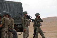Turkish soldiers waiting on the country's borders with Syria and Iraq in 2014. 