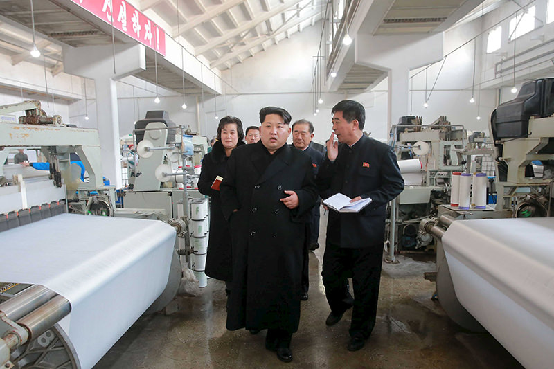 North Korean leader Kim Jong Un provides field guidance to the Kim Jong Suk Pyongyang Textile Mill on January 28, 2016. (REUTERS Photo)