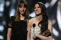  Turkish director Deniz Gamze Erguven (R) and screenwriter Alice Winocour (L)receive the Best Screenplay Award for 'Mustang' during the 41st annual Cesar awards ceremony held at the Chatelet Theatre in Paris (EPA Photo)