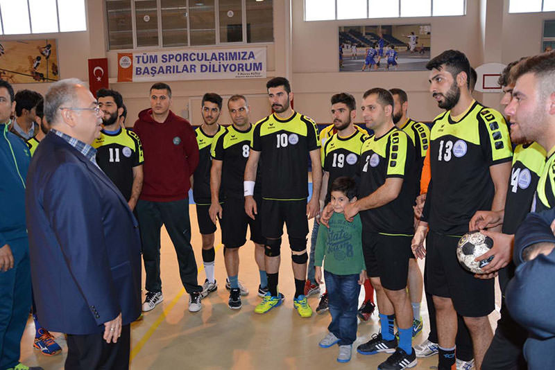 Adu0131yaman Belediyespor handball team players (DHA photo)