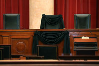 The bench where the late Justice Antonin Scalia would sit when court was in session, at the US Supreme Court building, February 17, 2016 in Washington (AFP Photo)
