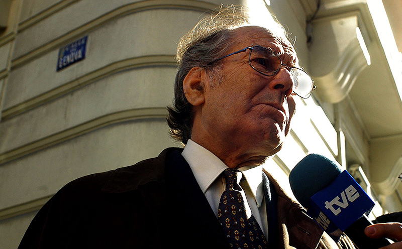  In this Feb. 21, 2005, file photo, Nobel Peace Prize winner Adolfo Perez Esquivel answers a journalist's questions at the Spanish National Court in Madrid, Spain (AP Photo)