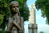 A memorial for the victims of the Holdomor in Kiev.