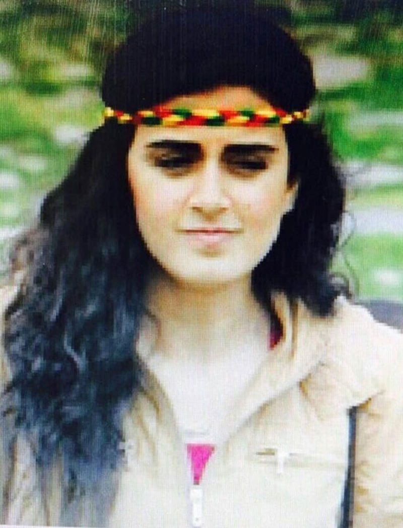 Demir is wearing a headband made of PKK's colors. (Sabah Photo)