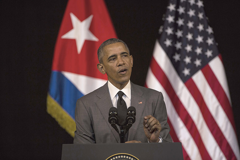 U.S. President Barack Obama delivers his speech at the Grand Theater of Havana, Tuesday, March 22, 2016 (AP Photo)